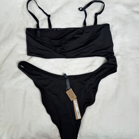 SKIMS Swim Strapless Monokini One Piece Removable Straps Black Onyx 2X Plus NWT - Picture 7 of 13